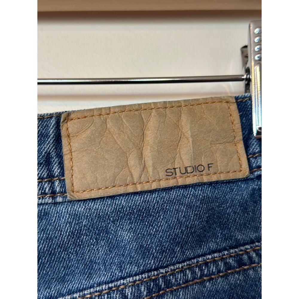 Studio F Linea Jeans Size 2 Ripped High Rise Baggy Boyfriend Medium Washed Denim - Picture 6 of 9